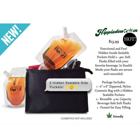 Buy This B!tch A Beer Hat w/Stealth Cosmetic Bag Smuggle My Booze Set - Picture 2 of 6